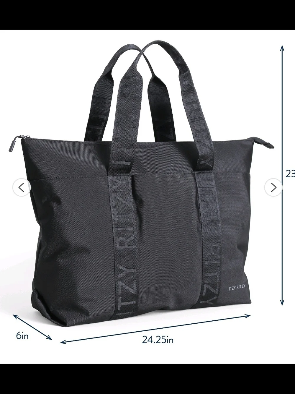 Itzy Ritzy Black Travel Tote Bag Baby Bundle Pacifier Glass Bottle